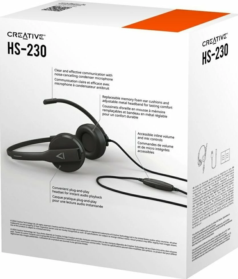 Kufje me mikrofon Creative HS-230 51EF1110AA000, USB, kabllo 2.4 m, të zeza
