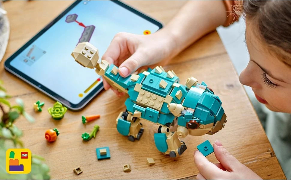 Set ndërtimi LEGO Jurassic World 76962 Baby Bumpy Ankylosaurus, shumëngjyrëshe