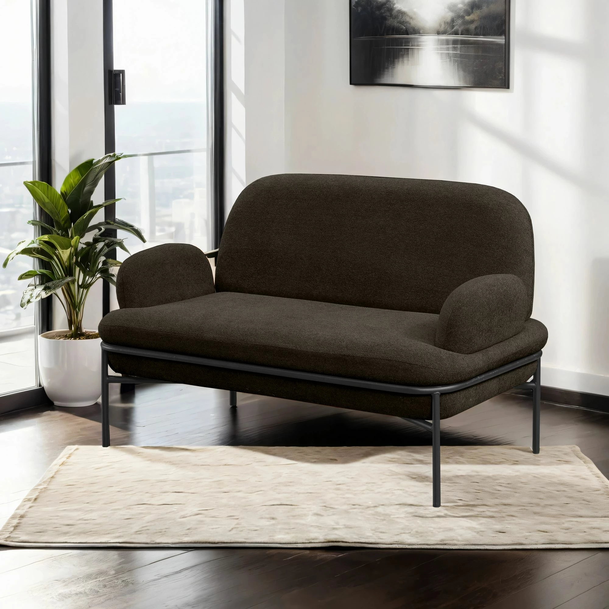 Divan dy-vendësh Atelier del Sofa, ngjyrë antracit, Aster