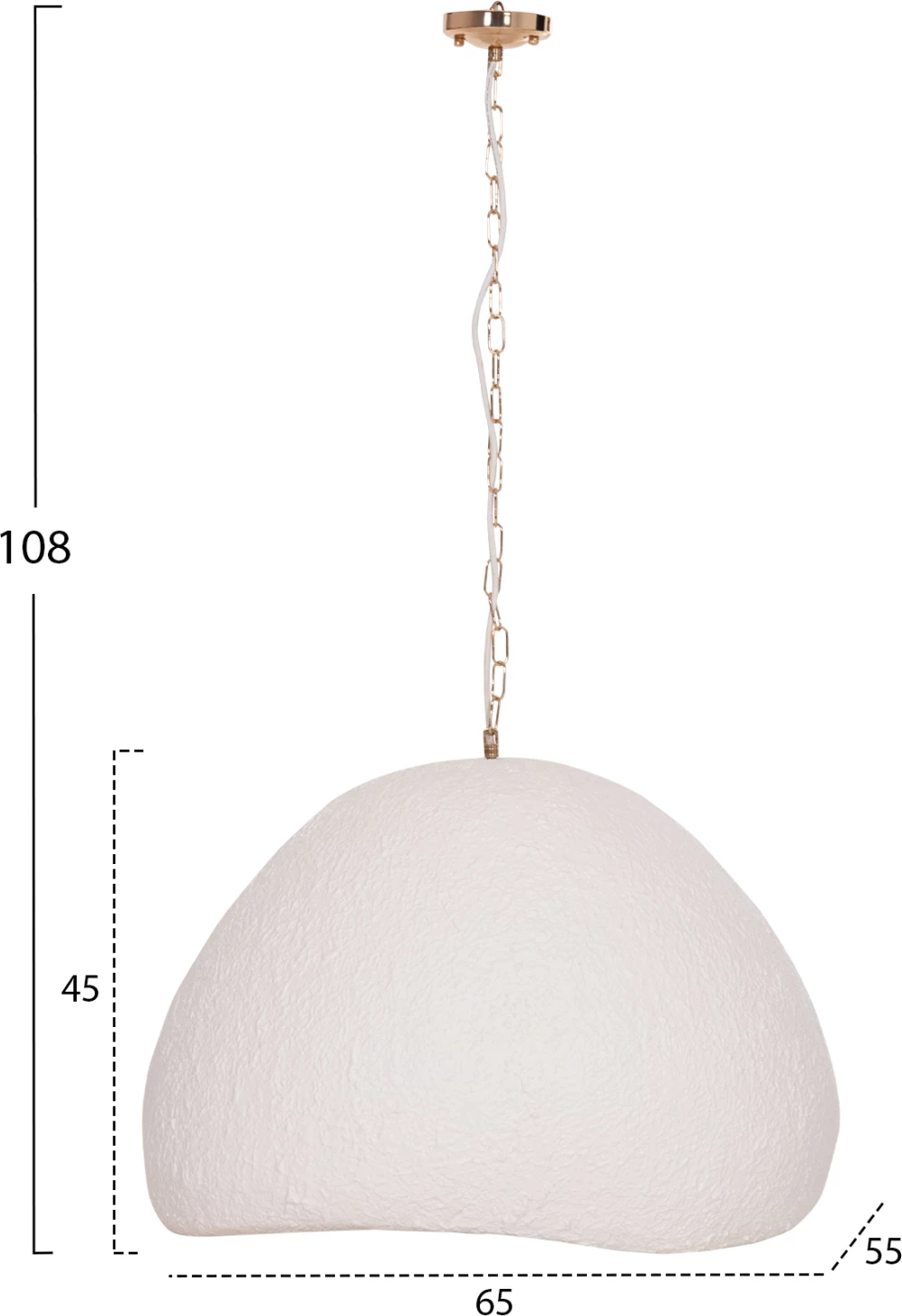 Llambë tavani varëse JAYLEN, fibër-cement, e bardhë, FH4703.02L, 65x55x45Hcm