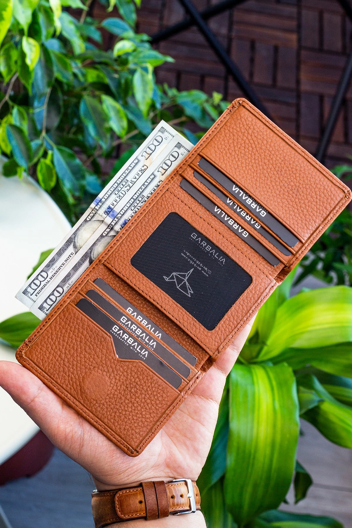 Portofol për burra, lëkurë origjinale, ngjyrë tan, Zoozie Bags, Western v2