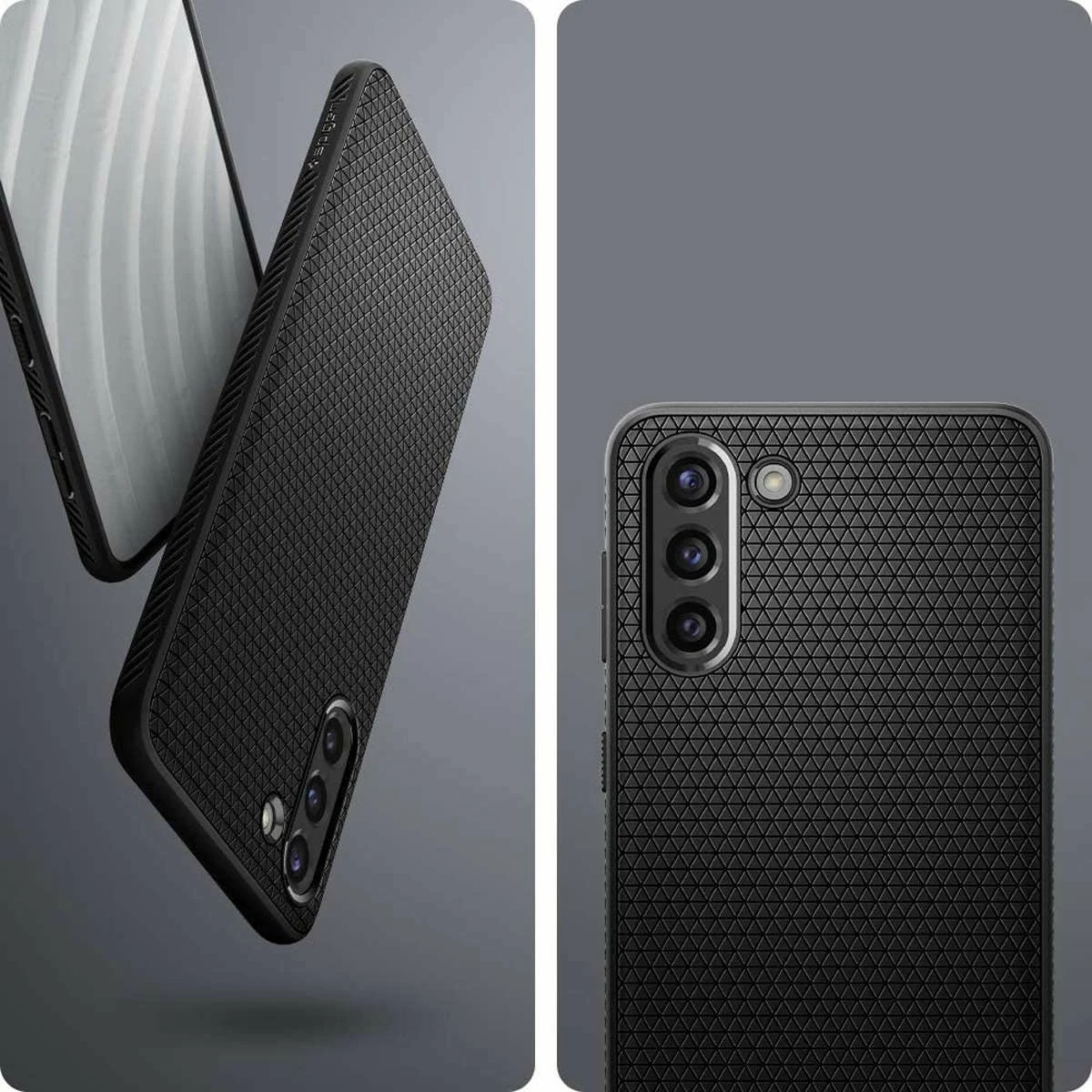 Mbështjellës Spigen Liquid Air për Samsung Galaxy S21, i zi mat