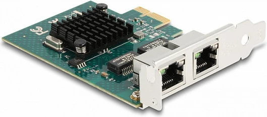 Kartelë rrjeti PCIe DeLOCK, 2x RJ45 Gigabit, PCIe 2.0, gri