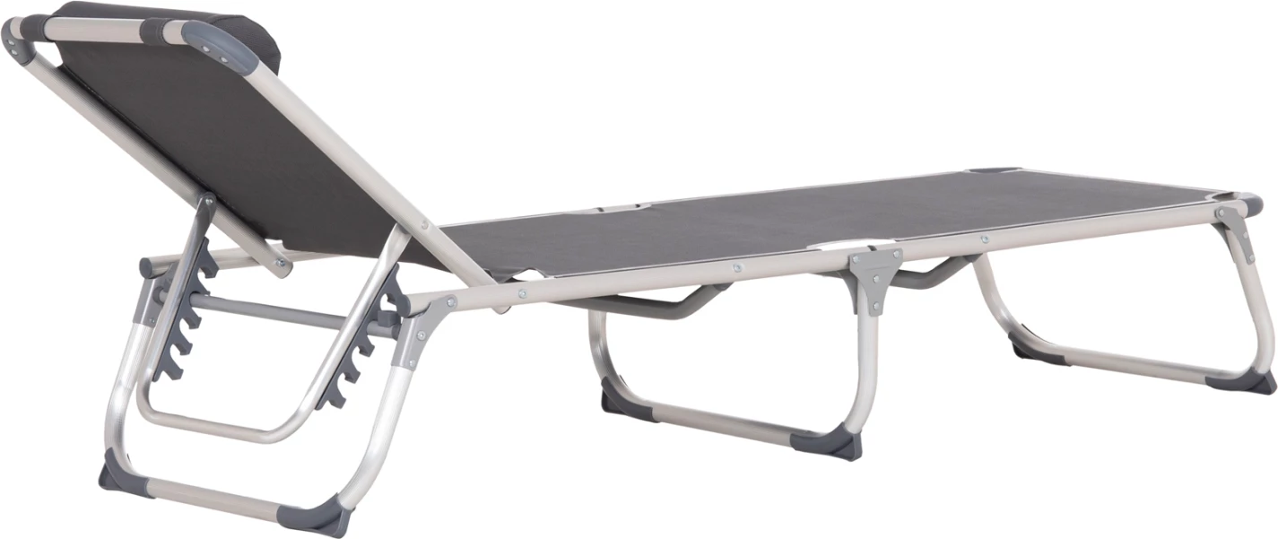 Shezlong plazhi i rëndë, alumin, tekstilene gri, ALMIRA FH5054.10, 187x59x78cm