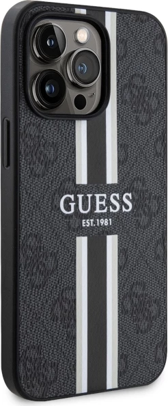 Mbështjellës Guess GUHMP13XP4RPSK për iPhone 13 Pro Max 6.7", hardcase, MagSafe, zi