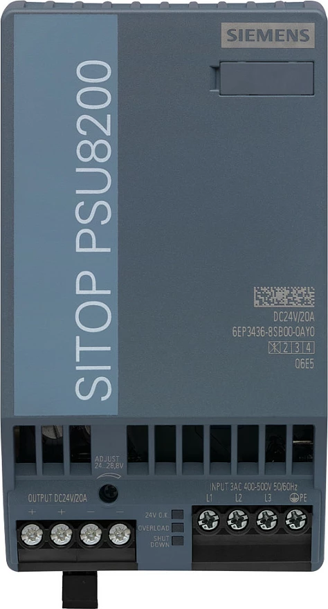 Furnizues rryme Siemens SITOP PSU8200 6EP34368SB000AY0, 24V/20A, gri/bardhë