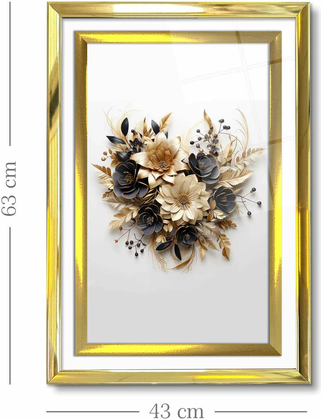 Pikturë dekorative me kornizë, shumëngjyrëshe, Wallity 4363Kromaltınct - 022, 43x65cm