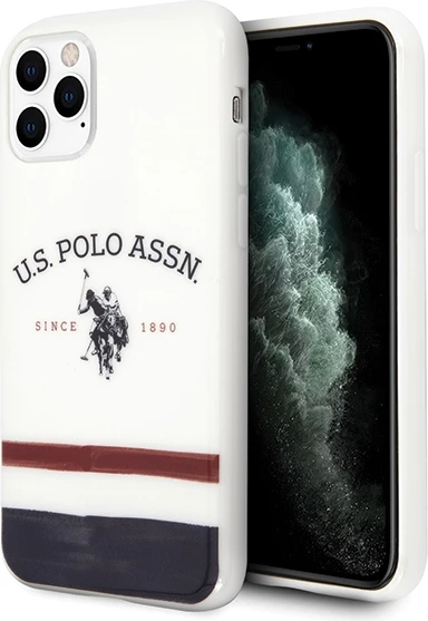 Mbështjellës U.S. Polo Assn. USHCN65PCSTRB për iPhone 11 Pro Max, Pattern Tricolor, Bardhë
