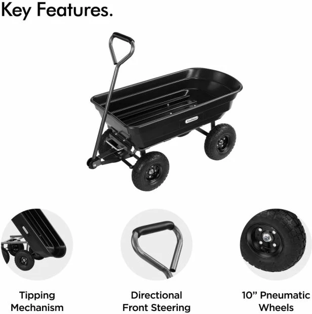 Karrocë kopshti VONHAUS 15/213 75L 250kg, e zezë