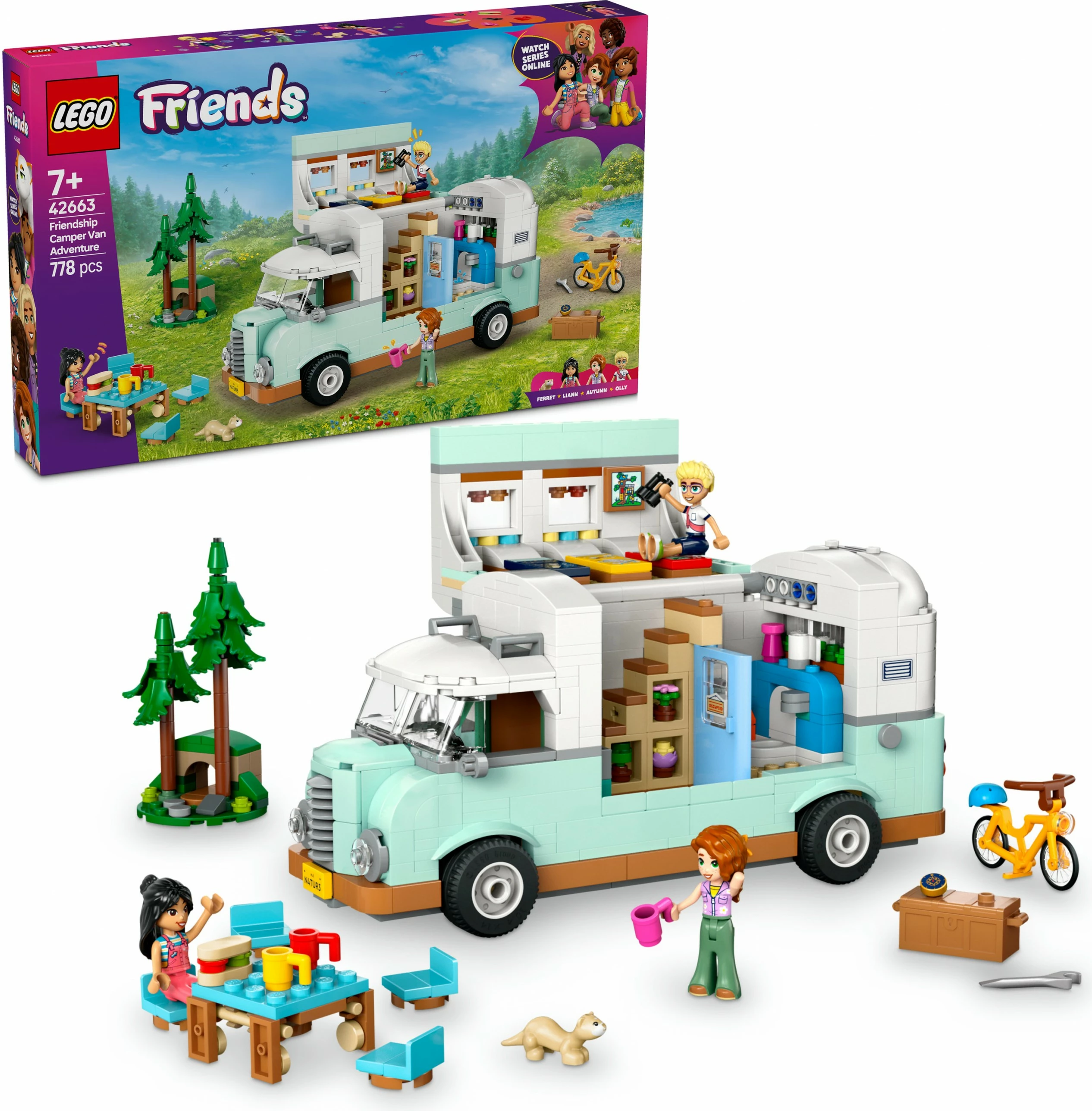 Set ndërtimi LEGO Friends 42663 Wohnmobil, 778 pjesë, multikolor