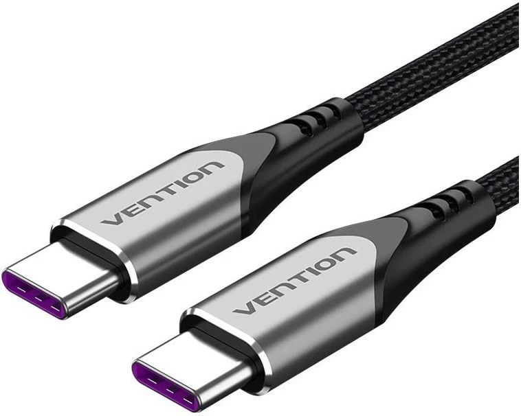 Kabëll Vention USB-C 2.0, PD 100W, 0.5m, e zezë