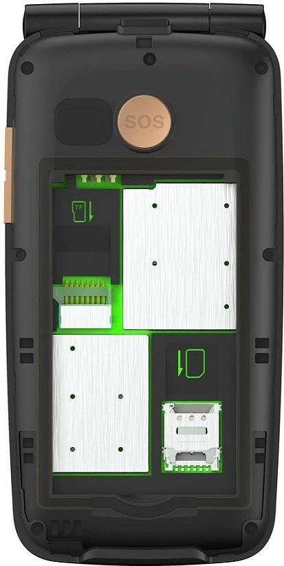 Celular Gigaset GL795, me kapak, Single SIM, 2.8" + 1.77", 4G LTE/VoLTE, 2MP, 1400 mAh, i zi