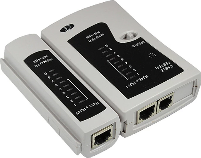 Tester kabllosh rrjeti GoodConnections Alcasa GC-N0036, RJ-11/RJ-12/RJ-45, LED, 9 V, gri