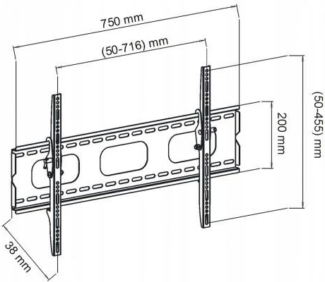 Mbajtëse për LCD ART AR-18, 30-50 inç, e zezë