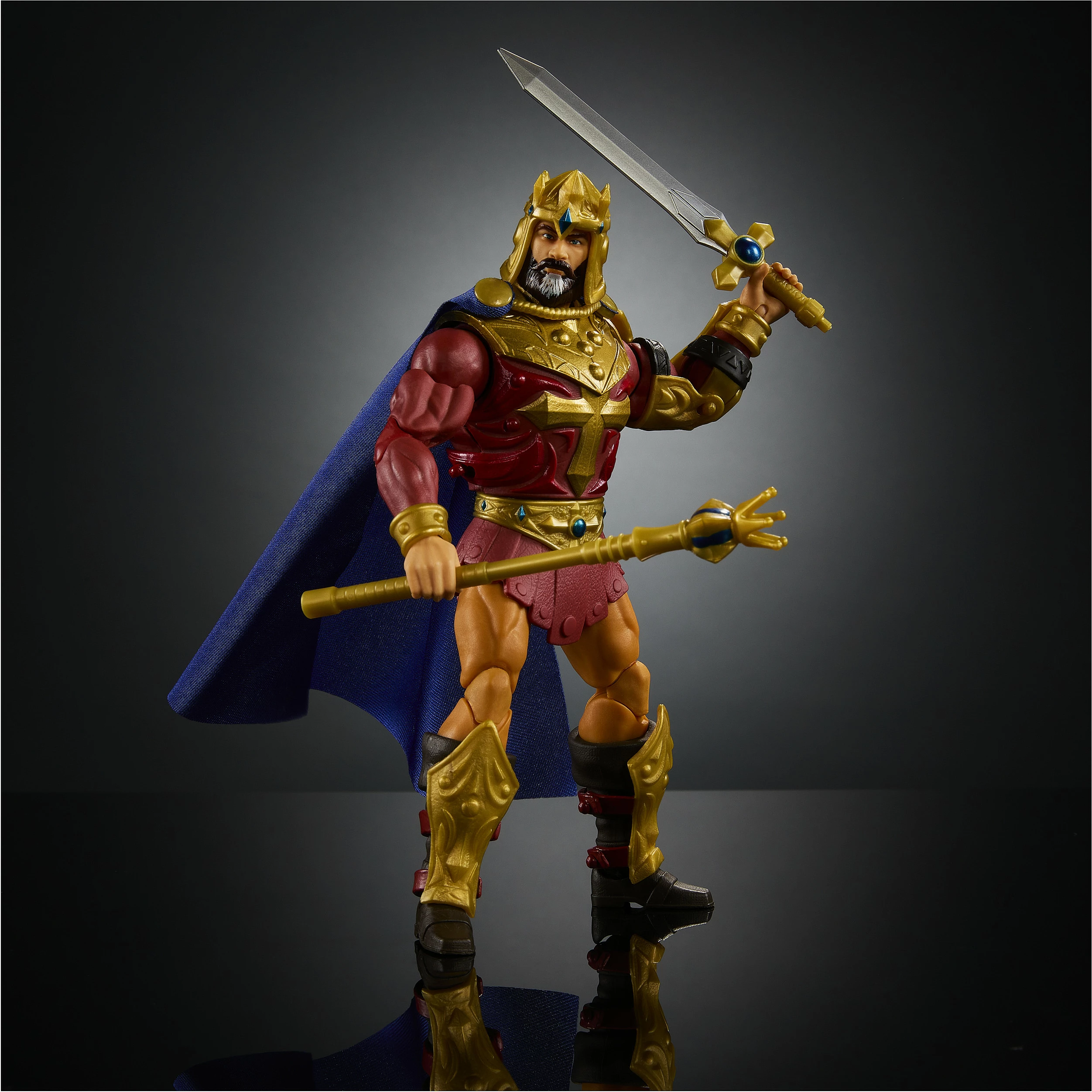 Figurinë aksioni Mattel Masters of the Universe Masterverse New Eternia King Randor, 18 cm, shumëngjyrëshe
