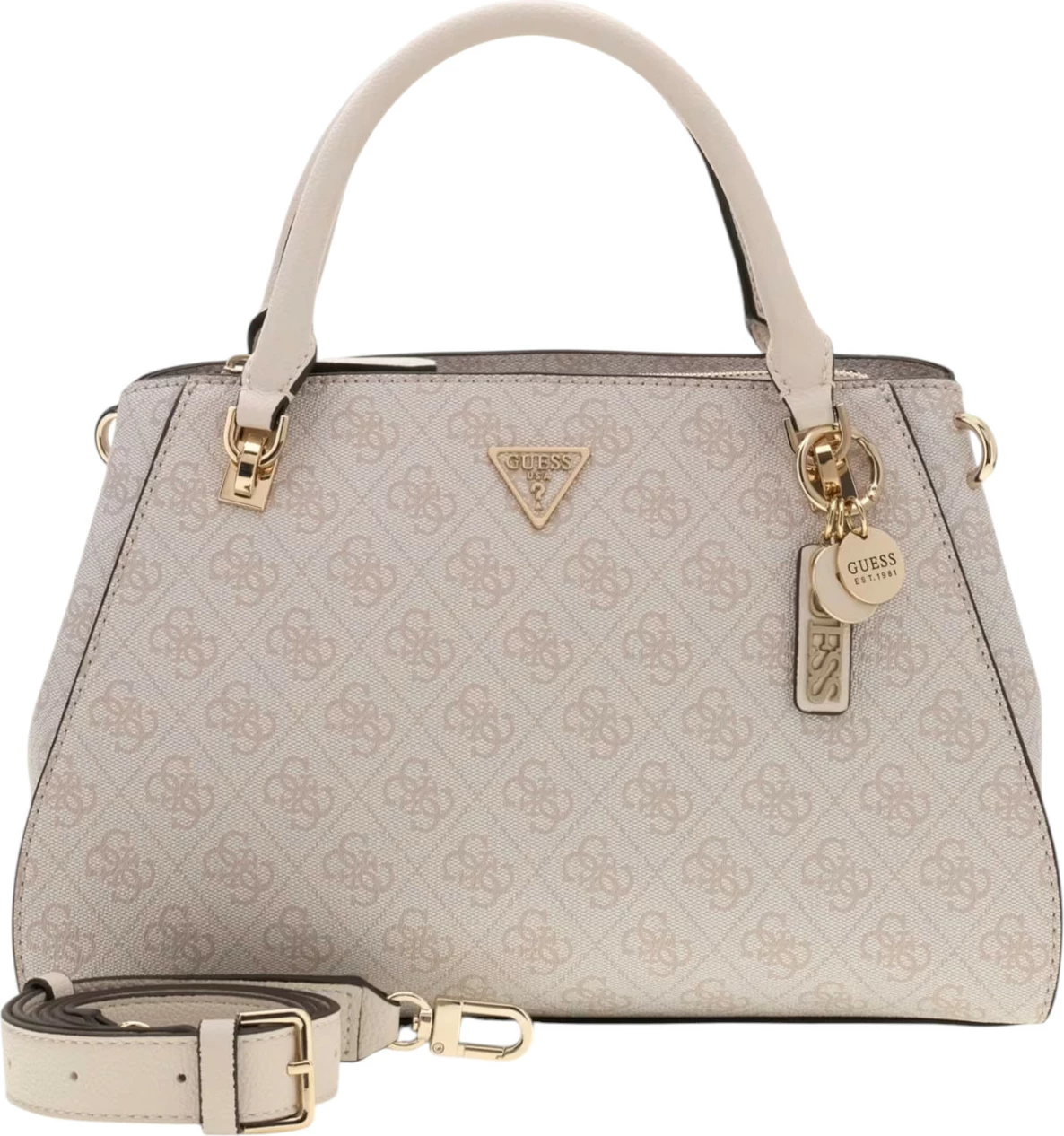 Çantë dore Guess Noelle II Luxury Satchel HWBG96 72070, e bardhë