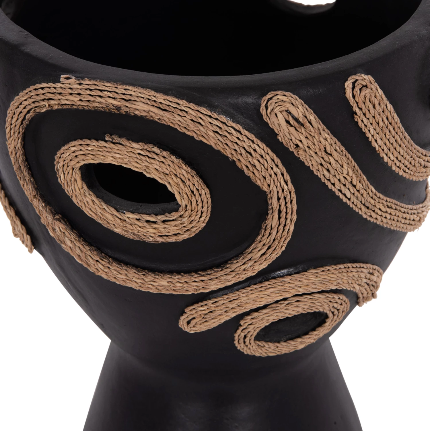 Vazo dekorative tavoline DEAN, terrakotë e zezë, FH4678.01, 23x29cm