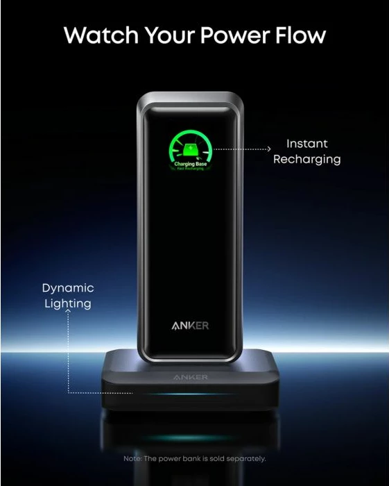 Dock karikimi Anker Prime A1903G11 150W, 2x USB-C + USB-A, për Prime Power Bank, i zi
