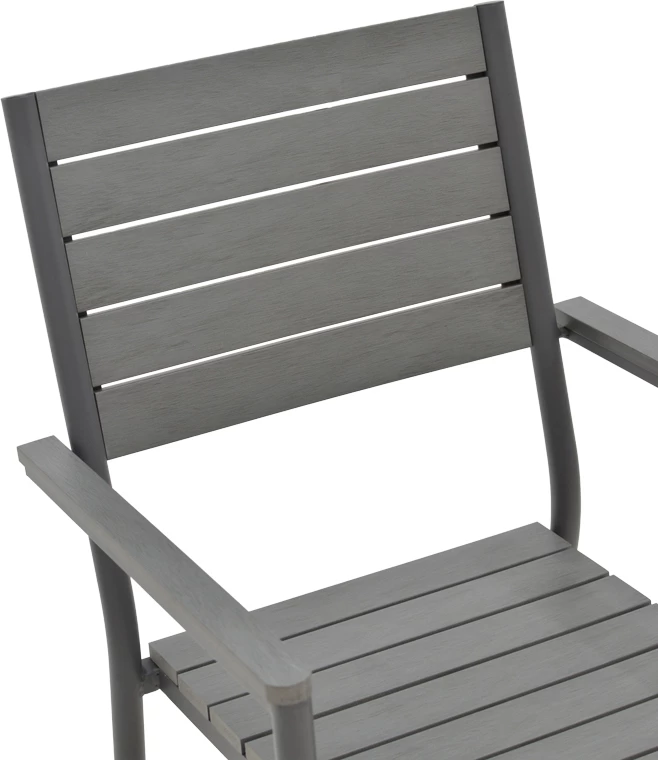 Tavolinë me karrige për terasë Uplift-Kliton, set 5 copë, alumin, plywood, ngjyrë antracit, 80x80x74cm