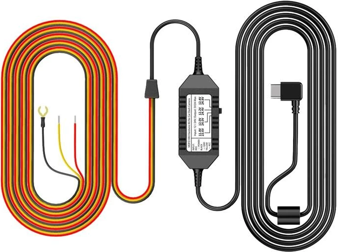 Kabllo energjie Viofo HK4 Hardwire Kit për video regjistrues, USB-C, set me 8 adapterë