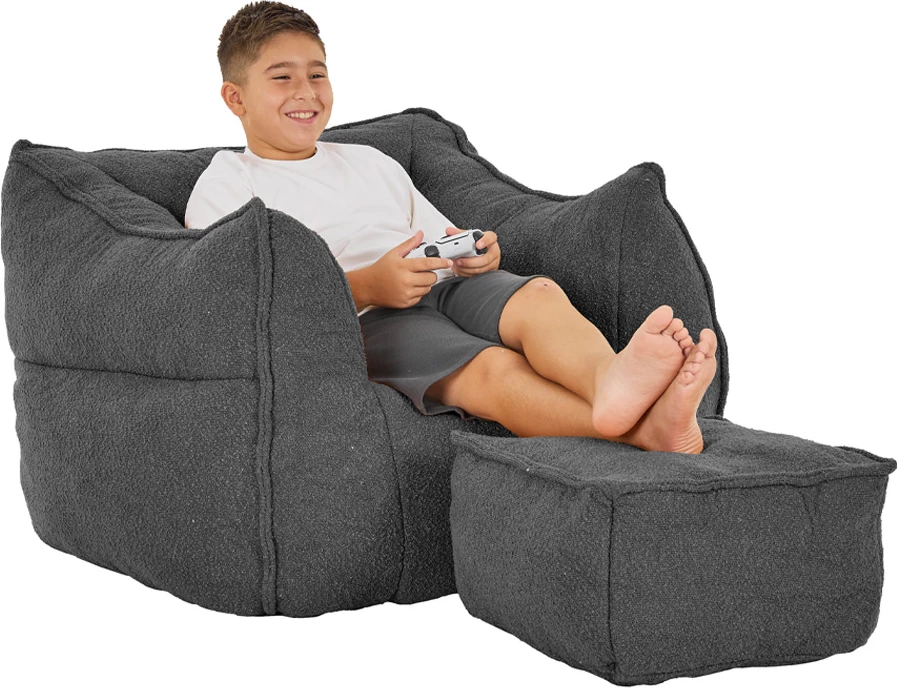 Set ulëse Sponge me këmbështetëse, ngjyrë gri e errët, 95x102x73cm