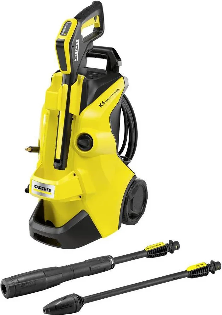 Pastruese me presion të lartë, Karcher K 4 Power Control (1.324-030.0), 130 bar 1800 W, zorrë 8 m, Plug 'n' Clean, e verdhë/zezë