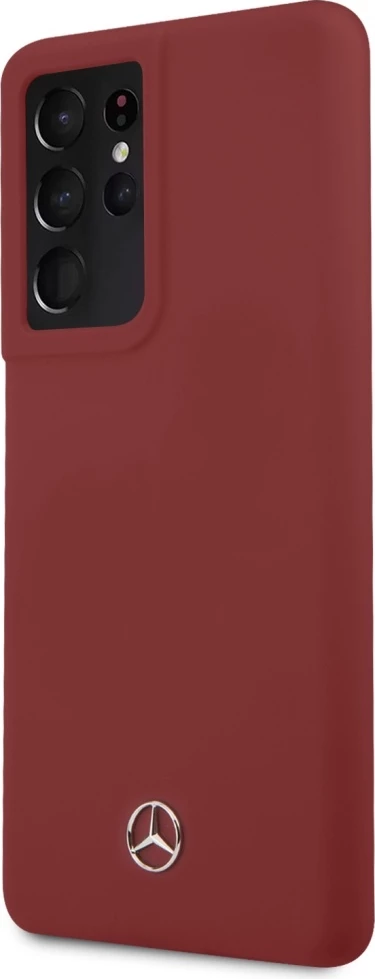 Mbështjellës Mercedes Silicone Line për Samsung Galaxy S21 Ultra, silikon/TPU, i kuq 2
