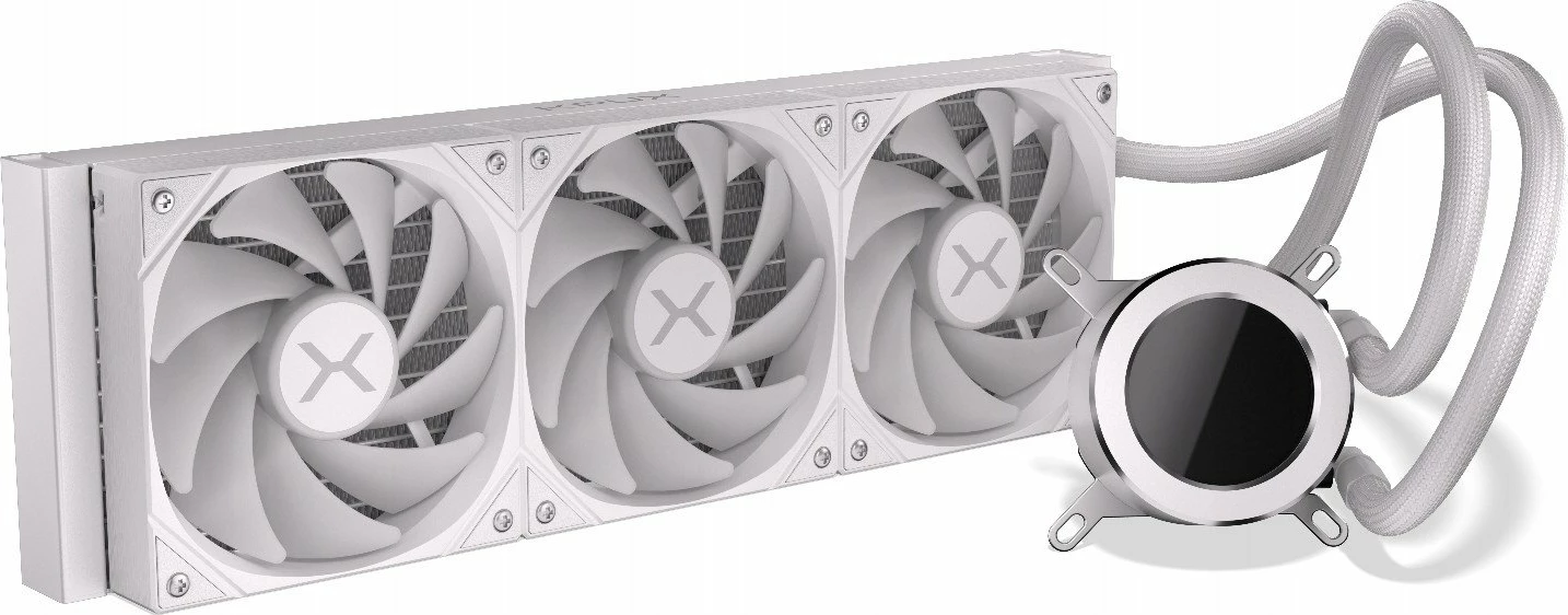 Ftohës uji Krux HydroGlance 360 ARGB LCD KRXE005, radiator 360mm, 3x120mm PWM ARGB, e bardhë