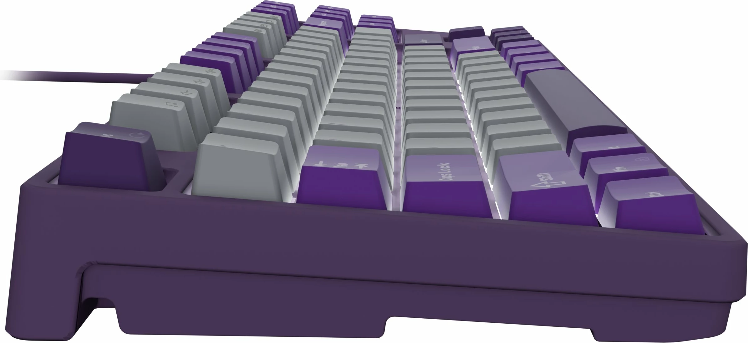 Tastierë mekanike gaming Fury Kanabo K2 NFU-2350, TKL 80%, hot-swap, switcha linear të kuq, USB me kabllo 1.6 m, ndriçim njëngjyrësh, gri