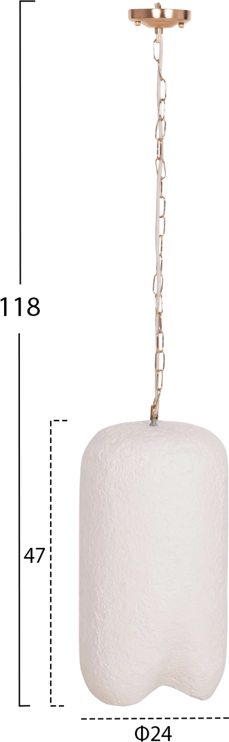 Llambë tavani varëse LOGKY, fibër-cement, e bardhë, FH4704.02S, 24x47cm