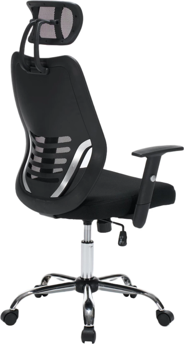 Karrige zyre BRIEF, material rrjetë e zezë, bazë e kromuar, FH1206.01, 63x64x122cm