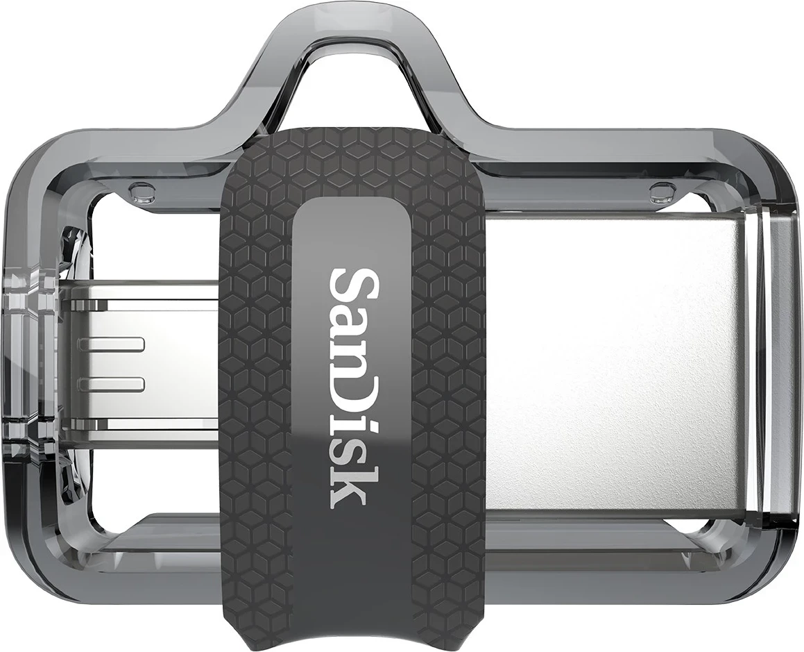USB Sandisk Ultra Dual, m3.0, 128 GB, e zezë / e argjendtë / transparente