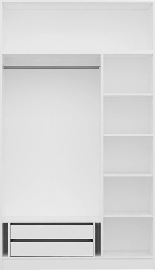 Dollap i bardhë me 3 dyer, 2 sirtarë, Skye Decor, 135x235x52cm