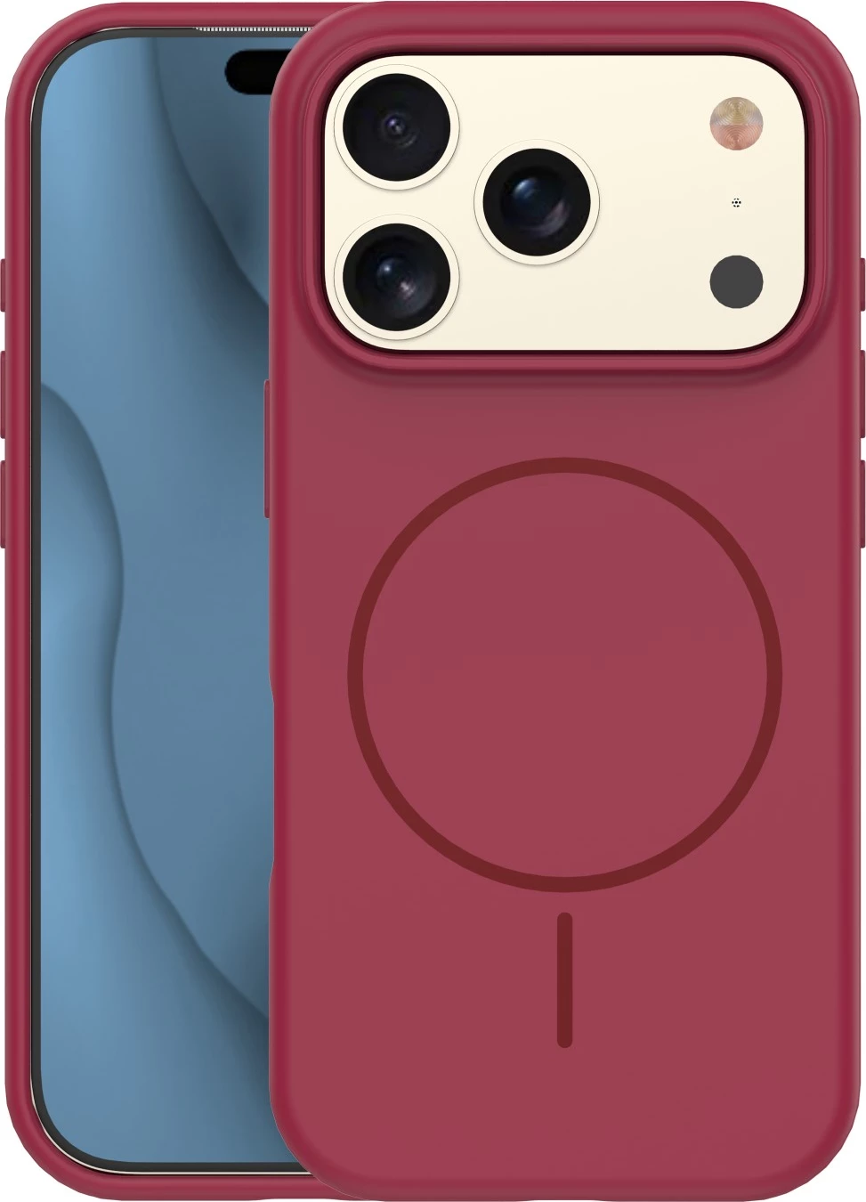 Mbështjellës MagSafe ONASI MagColor Pure për iPhone 17 Pro Max, silikon i lëngshëm, MPN 24102, kuqe