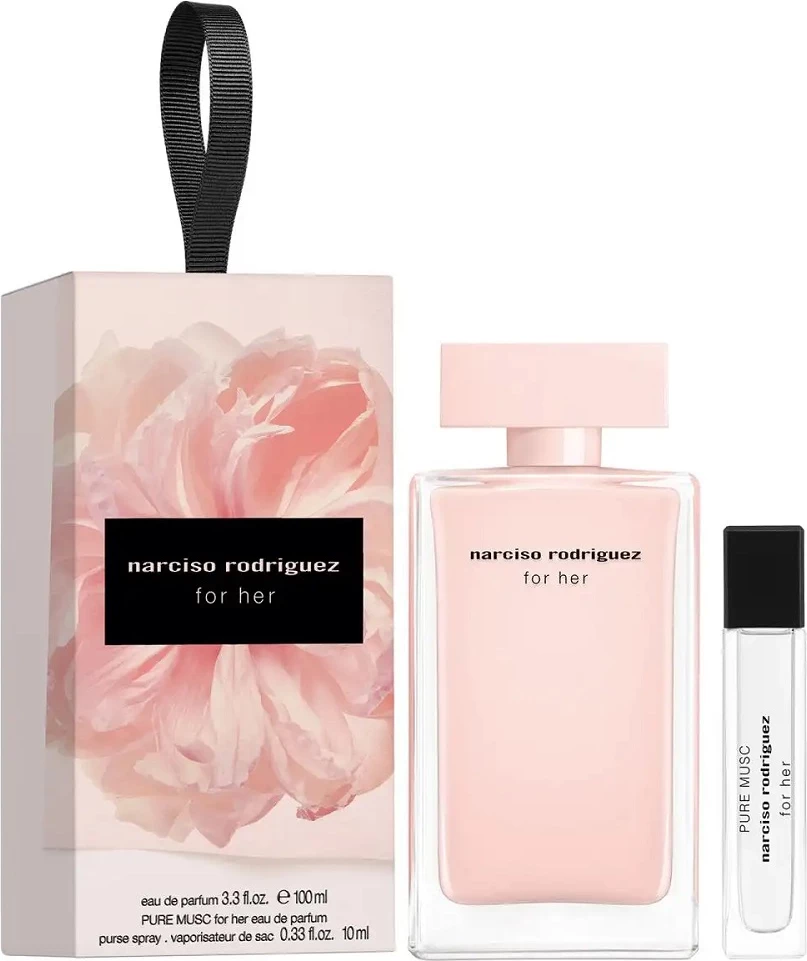 Eau de Parfum për femra Narciso Rodriguez For Her + Pure Musc, 100ml + 10ml