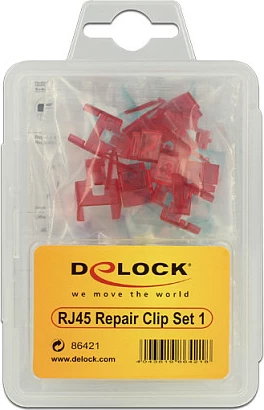 Klip riparues RJ45 DeLOCK 86421, set 40 copë, shumëngjyrësh