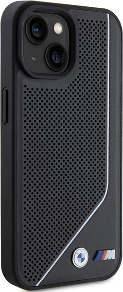 Mbështjellës BMW Perforated Twisted Line MagSafe për iPhone 15/14/13, i zi