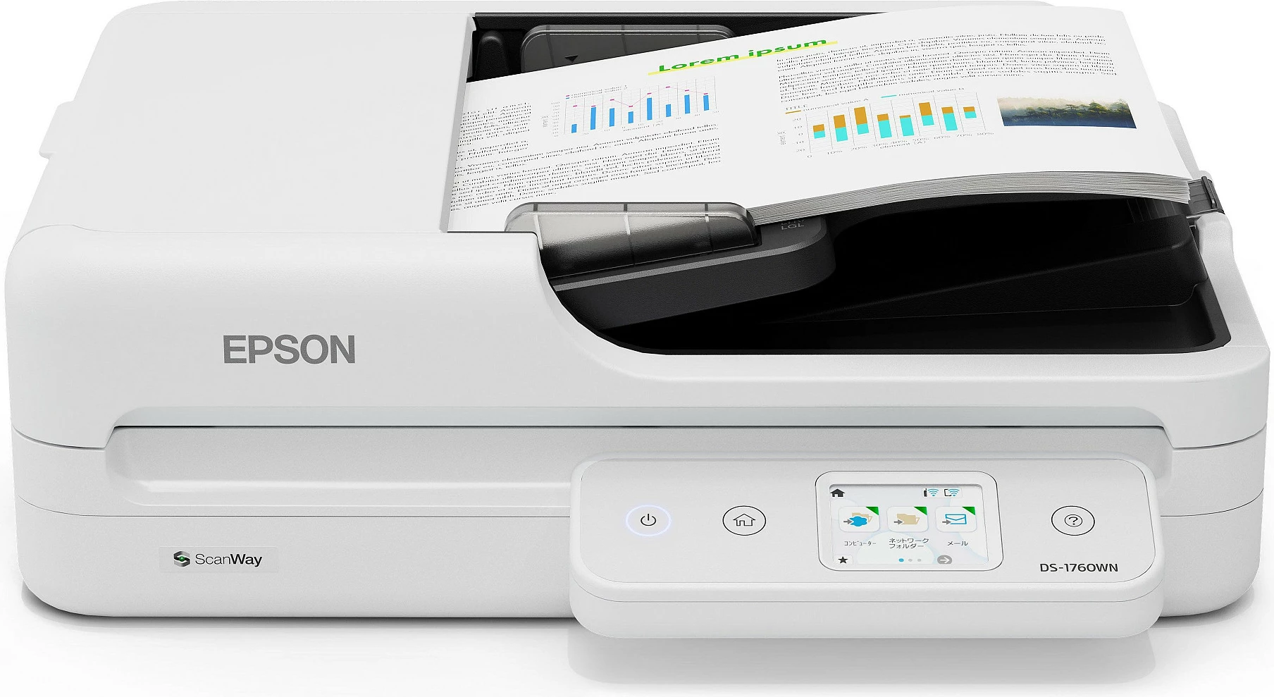 Skaner dokumentesh Epson WorkForce DS-1760WN, A4, ADF, Wi‑Fi, Duplex, bardhë/zi