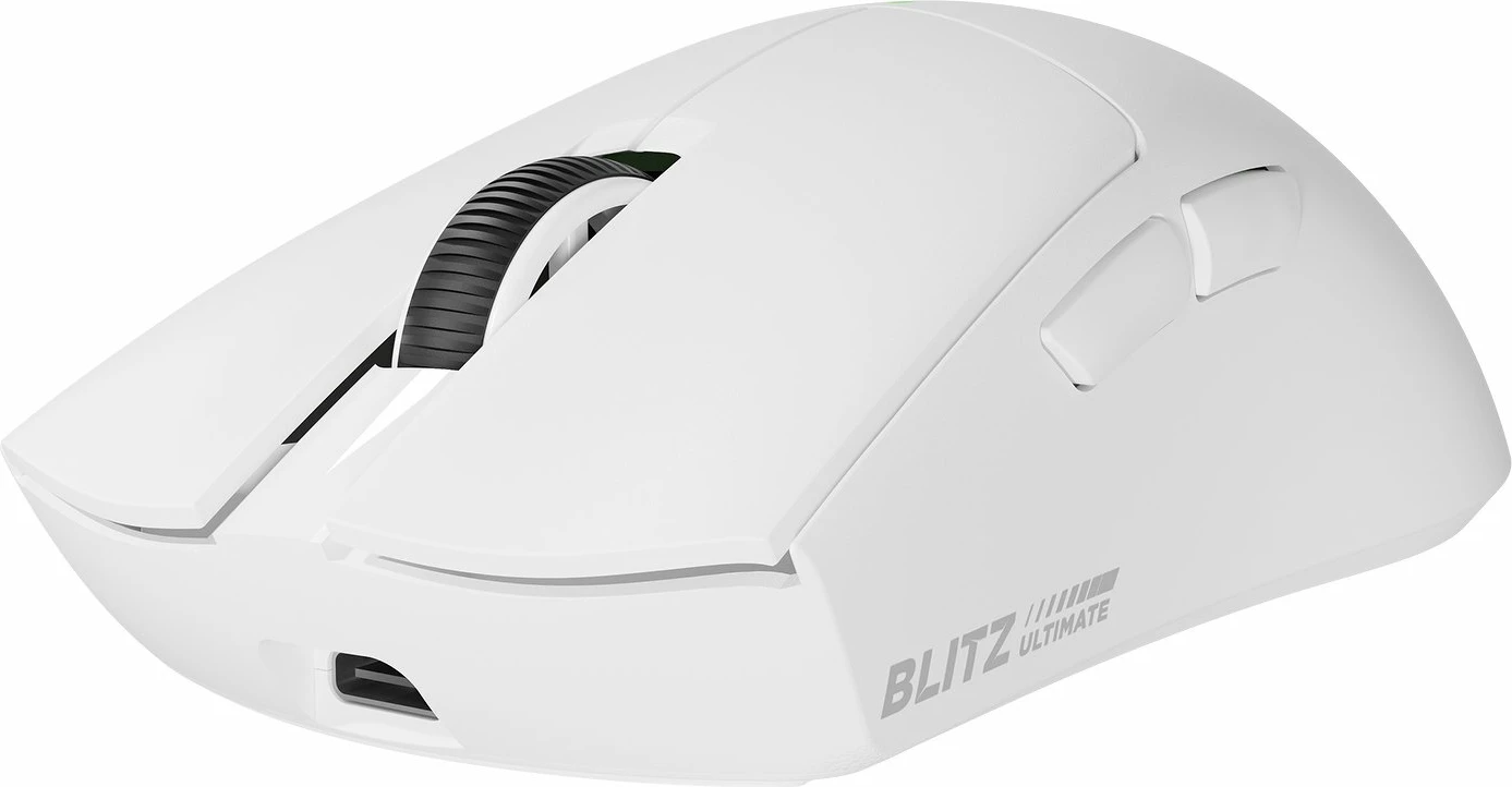 Maus Rampage Blitz Ultimate BLITZ-WHITE 30000 DPI 8000 Hz wireless/USB-C i bardhë set me receiver 8K + kabllo 1.6 m