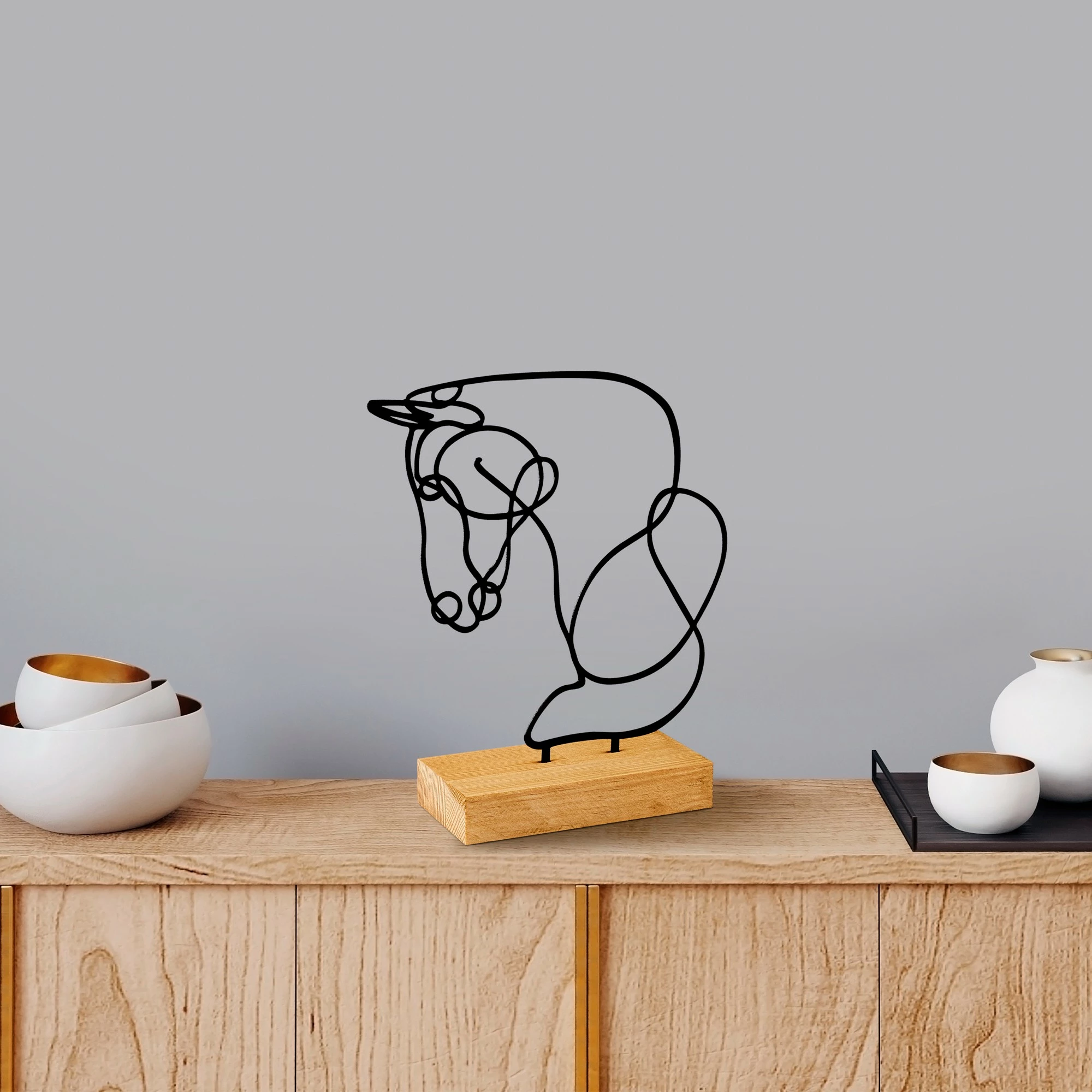 Objekt dekorativ Aberto Design, kuaj, ngjyrë e zezë