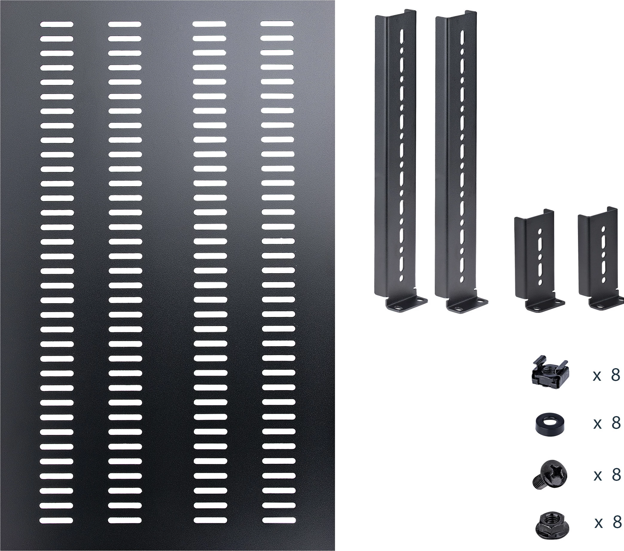 Raft i rregullueshëm për rack serveri StarTech ADJSHELFHDV, 1U, 4-post, i ventiluar, 150 kg, 49.5-97.4 cm, i zi