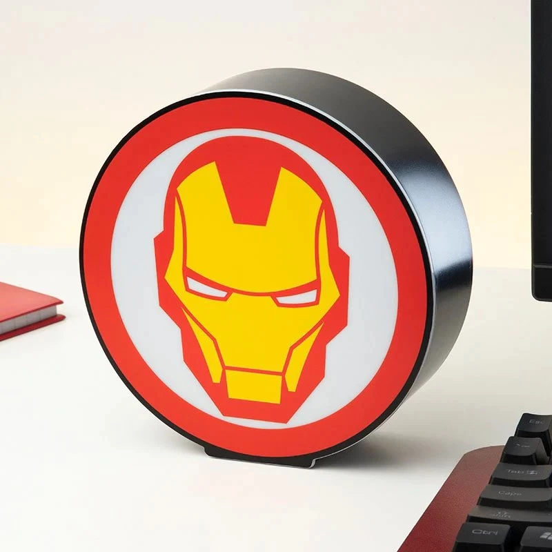 Llambë tavoline Paladone Marvel Iron Man Box Light 15 x 15 x 5 cm, me bateri AAA, kuqe/verdhë