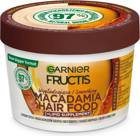Maskë për flokë për femra Garnier Fructis Macadamia Hair Food 400ml