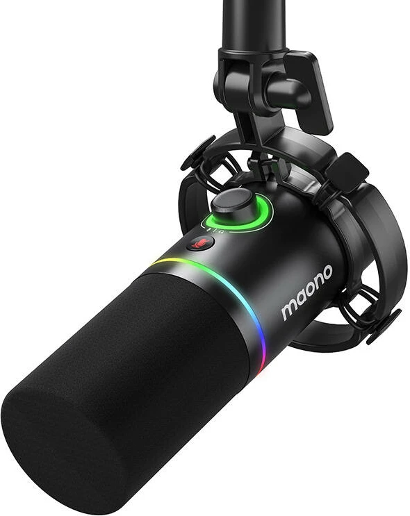 Mikrofon dinamik Maono PD200x, i zi, me ndriçim RGB