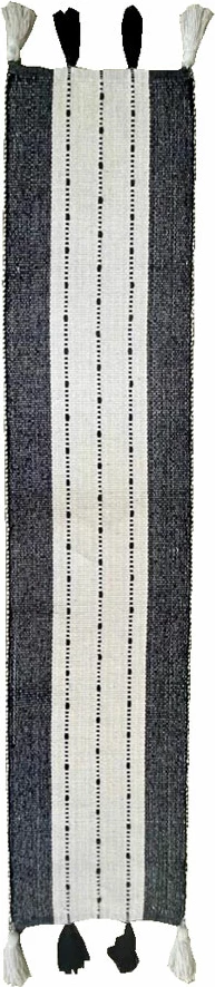 Raner ZOYA, pambuk-poliester, bardhë-e zezë, 180x35cm