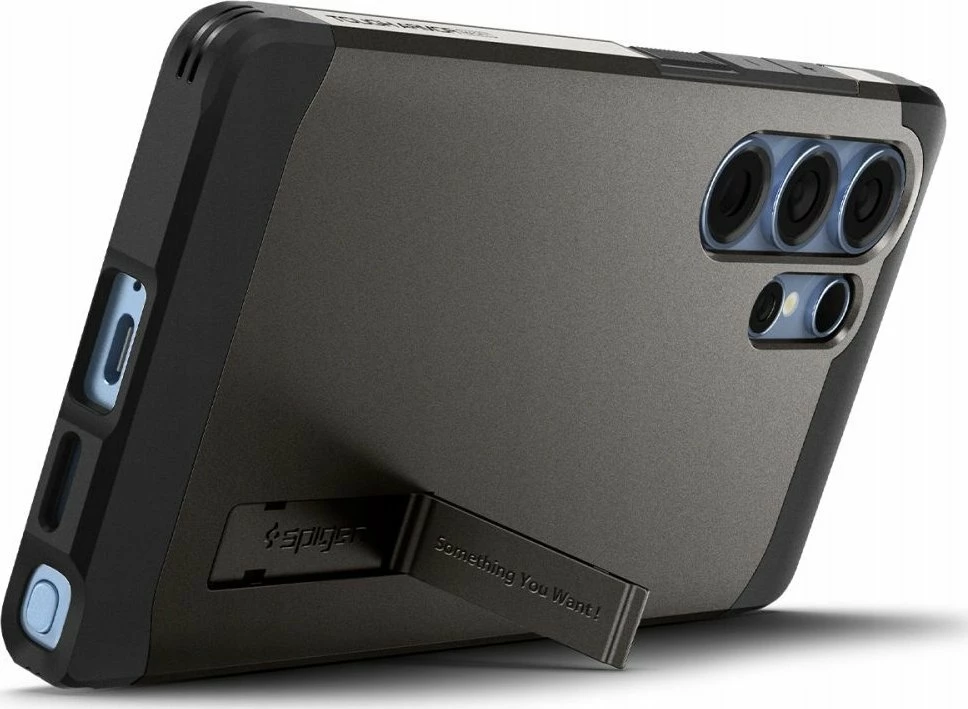 Mbështjellës Spigen Tough Armor MagSafe për Samsung Galaxy S25 Ultra, me mbajtëse, gunmetal gri