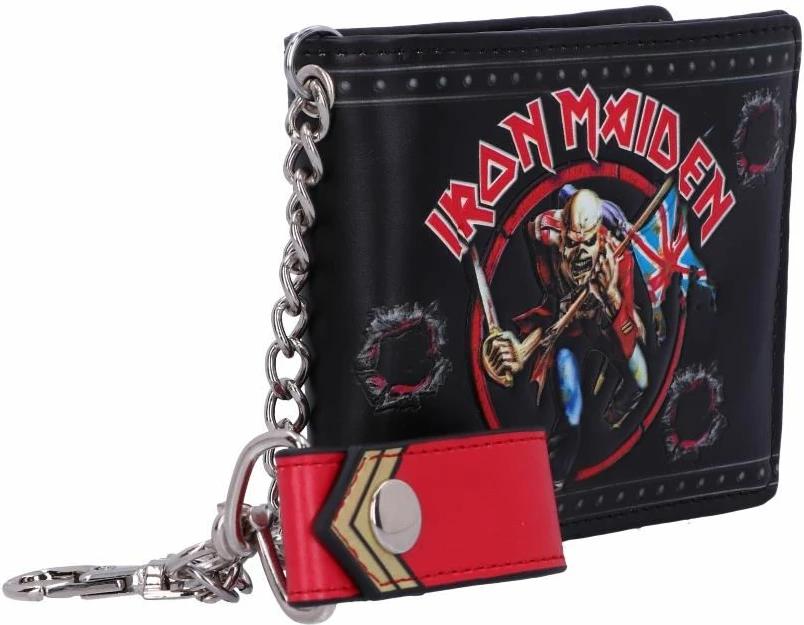 Portofol NEMESIS NOW Iron Maiden, PU, 11 cm, me zinxhir, i zi/kuq