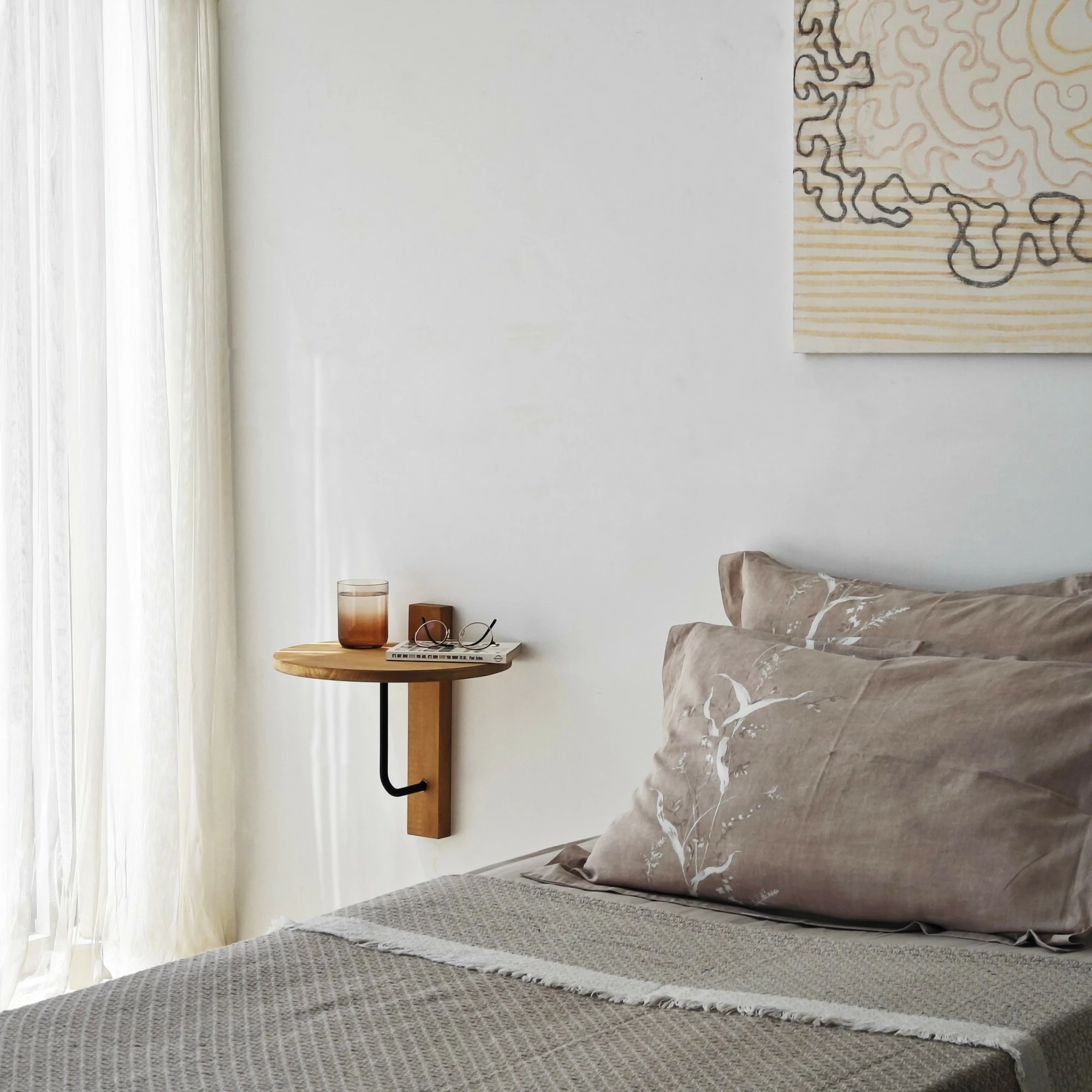 Raft muri Skye Decor, ngjyrë e zezë dhe lis, Reve