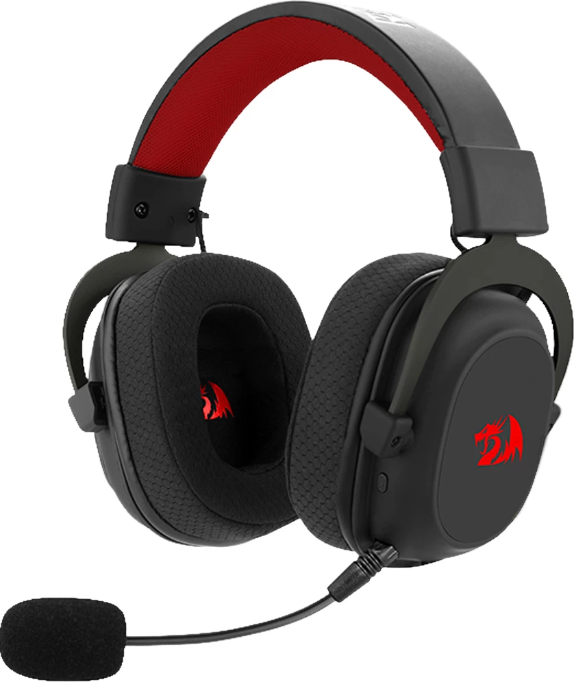 Kufje gaming Redragon Zeus Pro H510-PRO, wireless 2.4GHz/Bluetooth 5.0, 7.1, mikrofon i shkëputshëm, të zeza/kuqe, me USB dongle