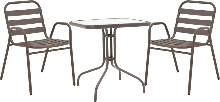 Tavolinë me karrige Watson-Sussie metal kafe-xham 60x60x70cm